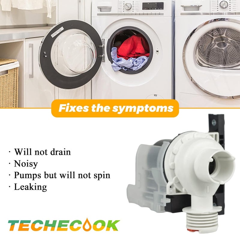 Techecook 137221600 134051200 Washer Drain Pump by (365-DAYS WARRANTY) - Fit for Kenmore Frigidaire Washing Machine - Replacement Part 137108100 137151800 134740800 AP5684706 134740500 PS7783938 - Image 4